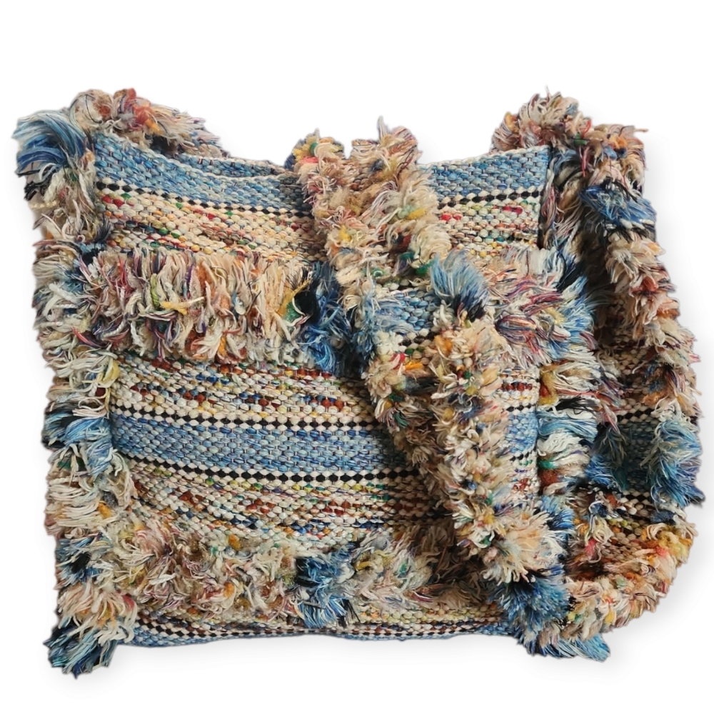Hand Woven Fringed Yarn Purse